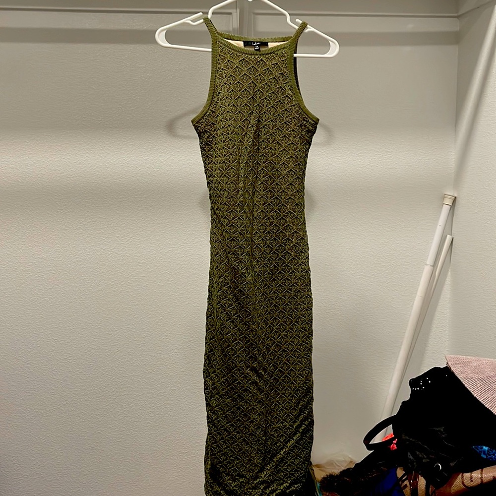 Lulus knit army green dress XS